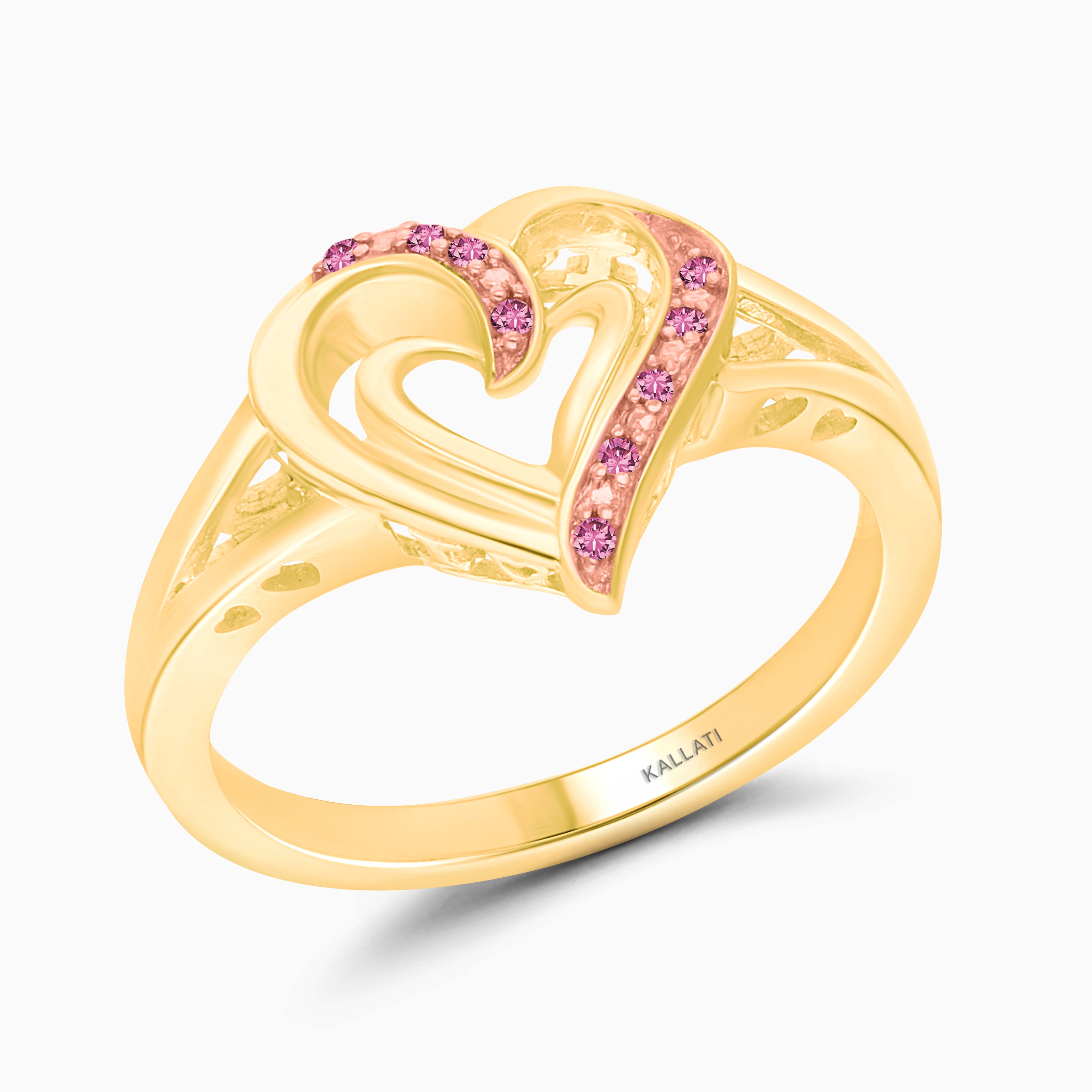 Swirling Heart Pink Sapphire Ring