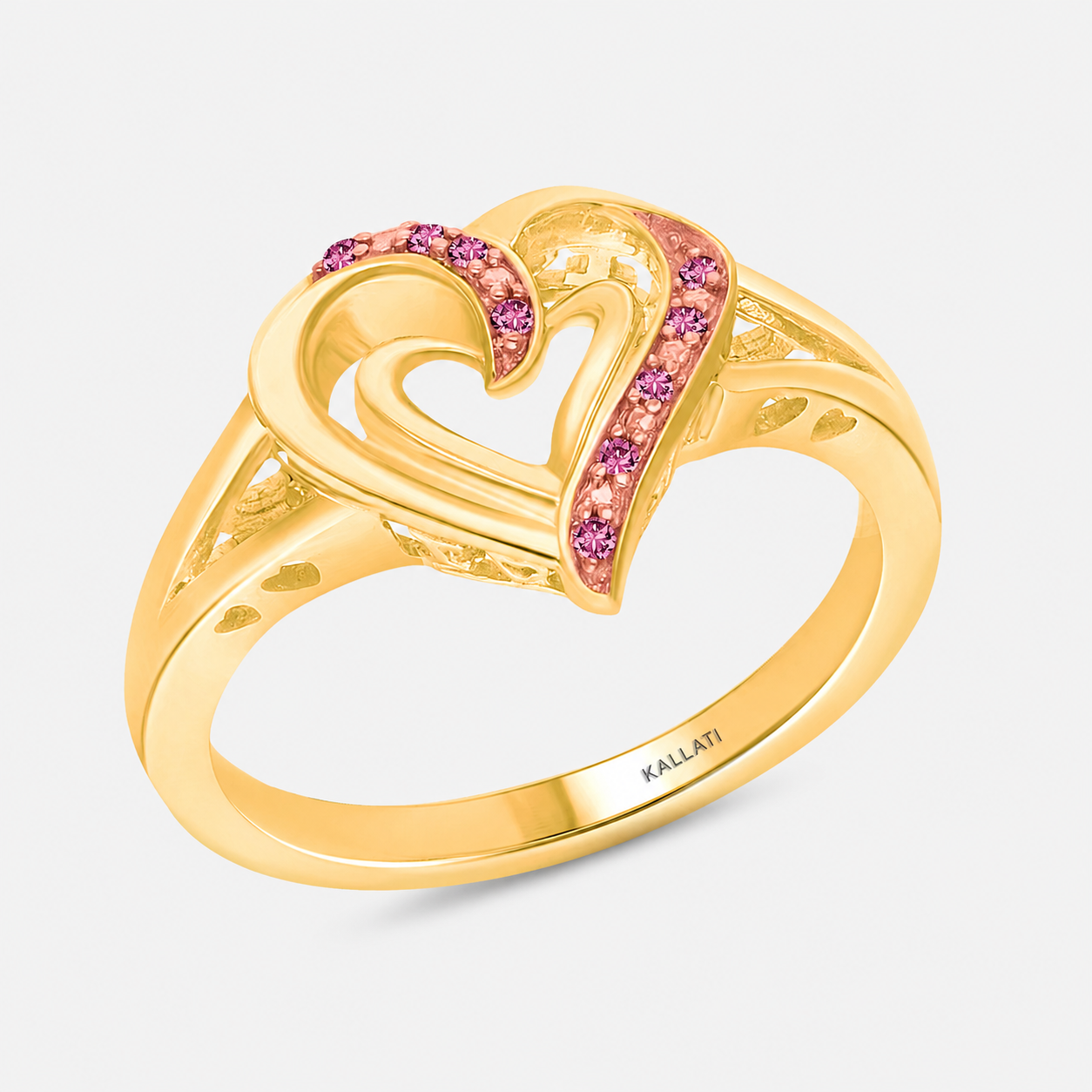 Swirling Heart Pink Sapphire Ring hearts