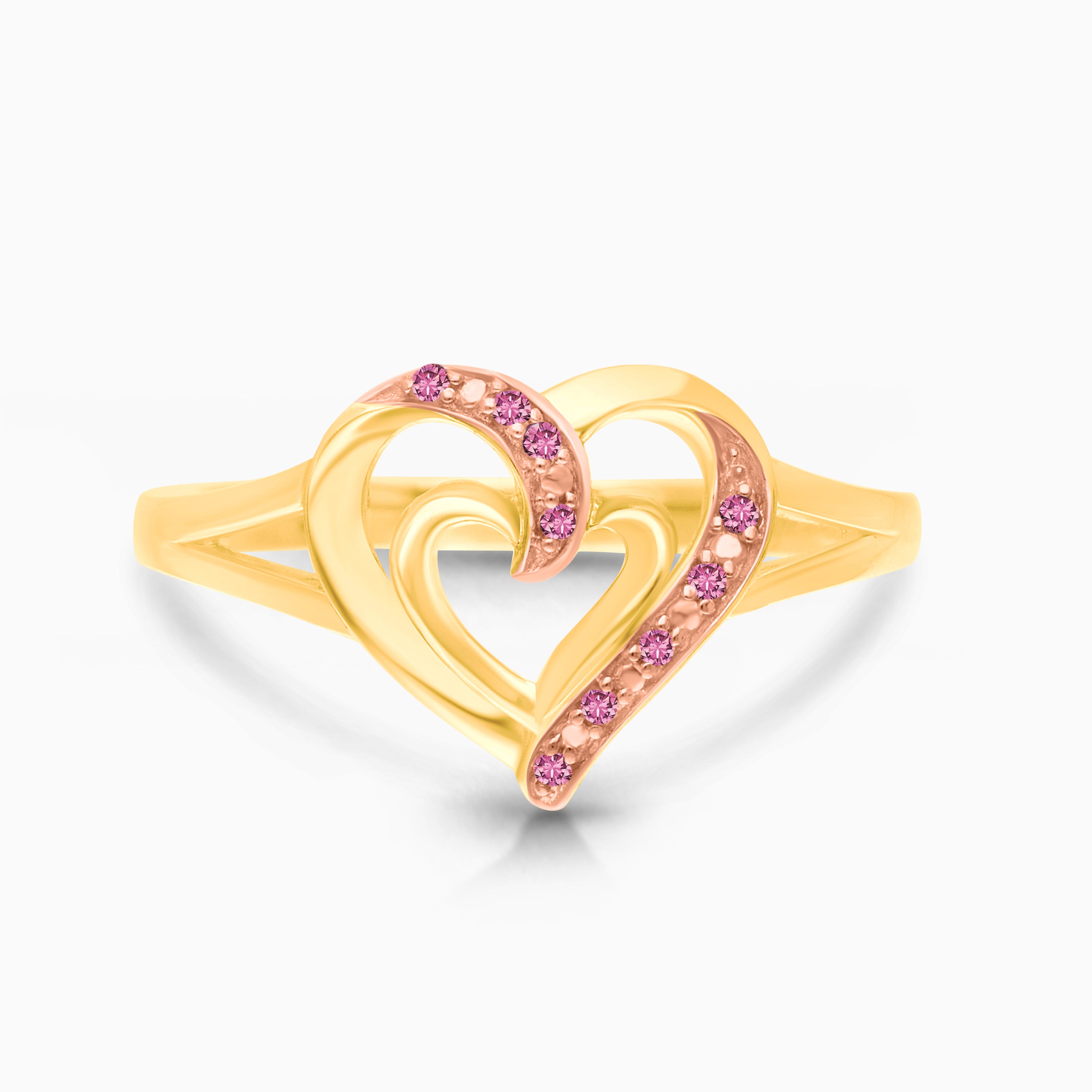 Swirling Heart Pink Sapphire Ring