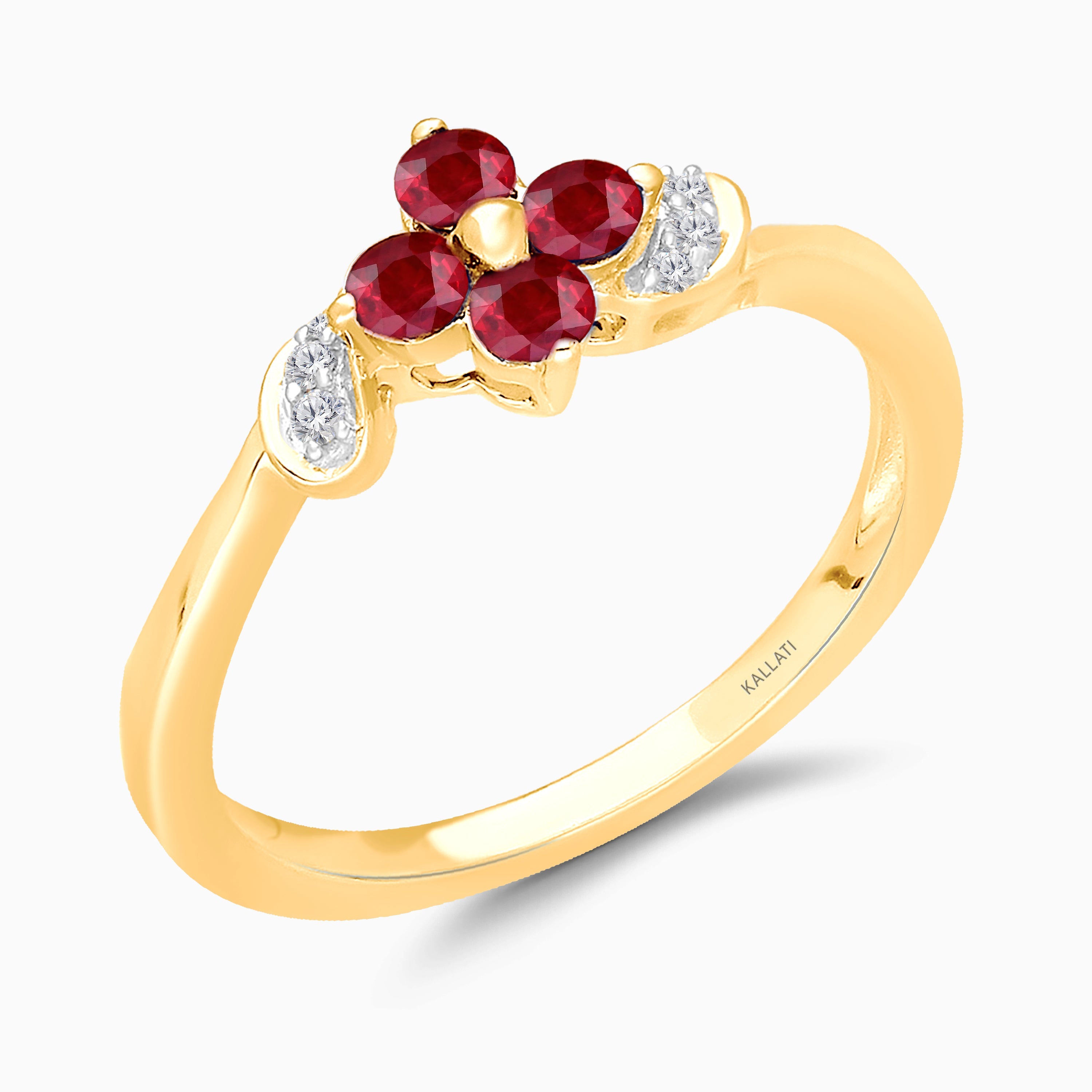 Baby Daisy Ruby & White Diamond Ring