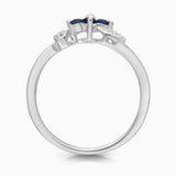Baby Daisy Blue Sapphire and White Diamond Ring