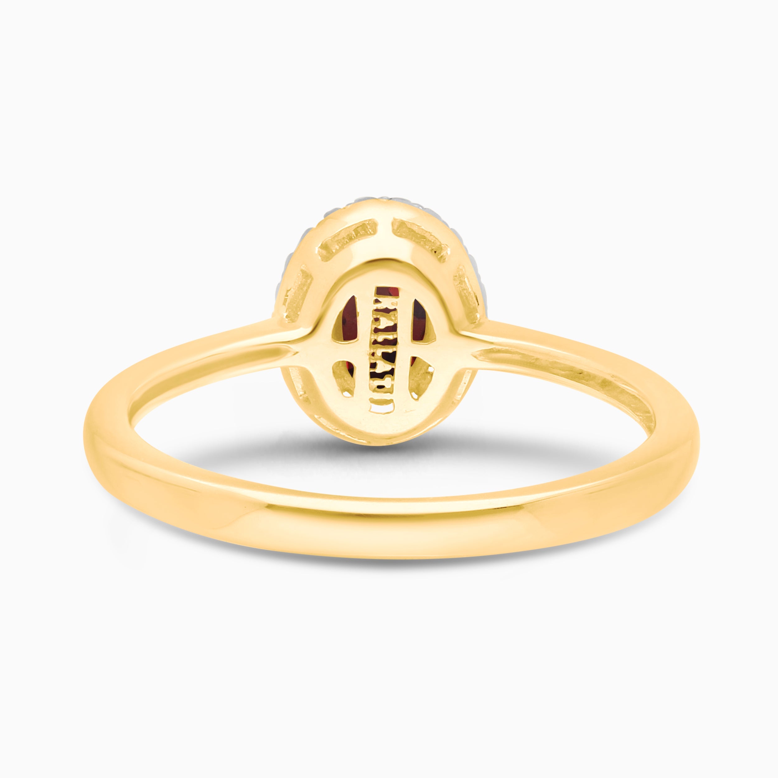 Garnet Diamond Halo Ring Garnet