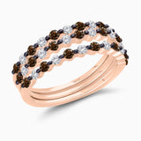 Coco & White Diamond Trio Ring Set