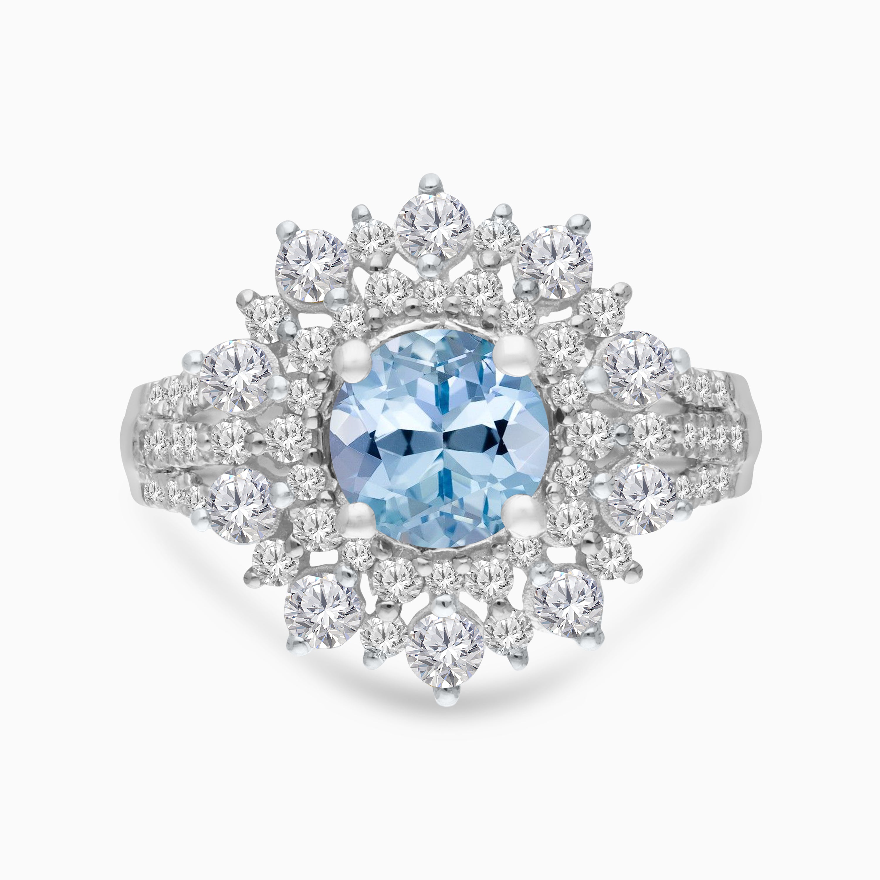 Blue Iris Ceylon & Diamond Ring