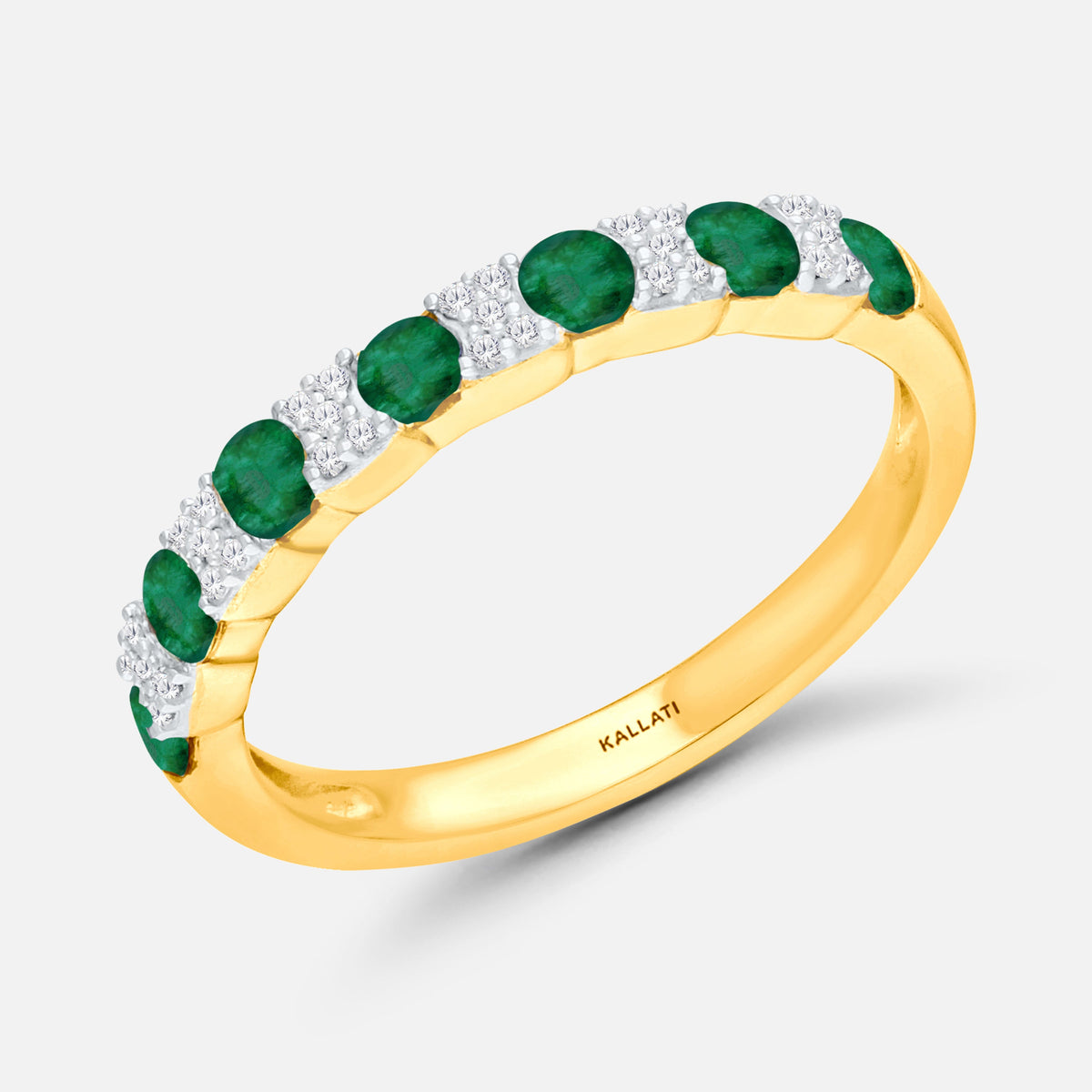 Emerald and Diamond Band Emerald