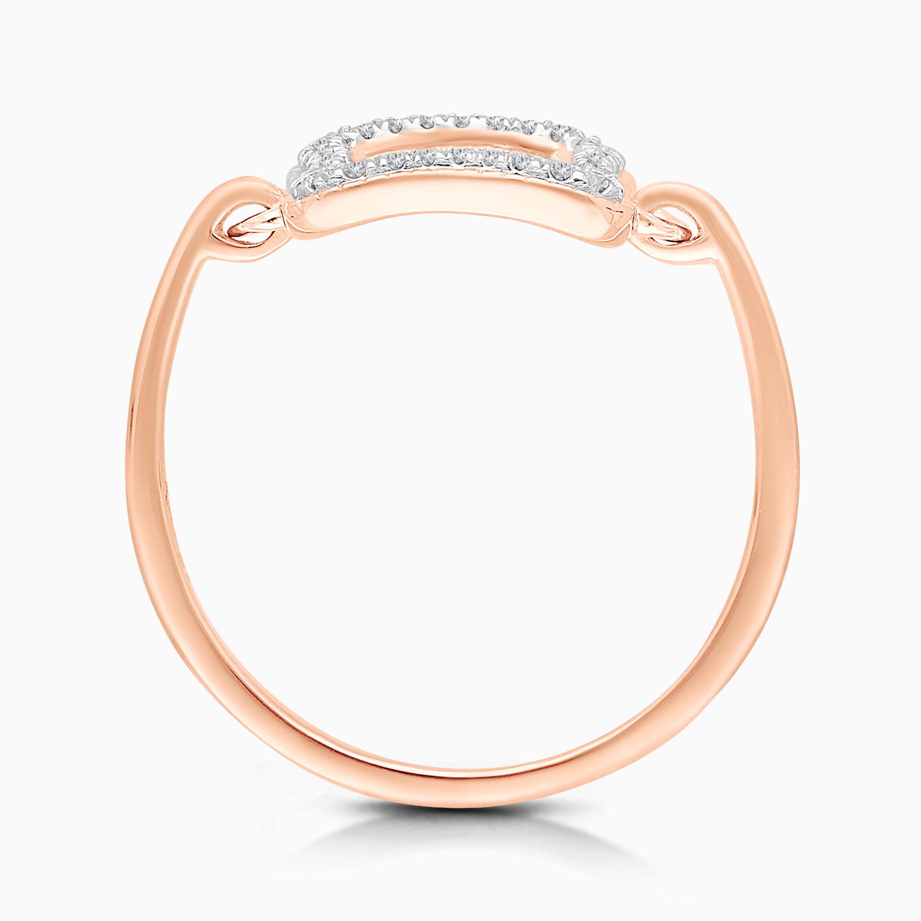 Pave Diamond Open Square Ring
