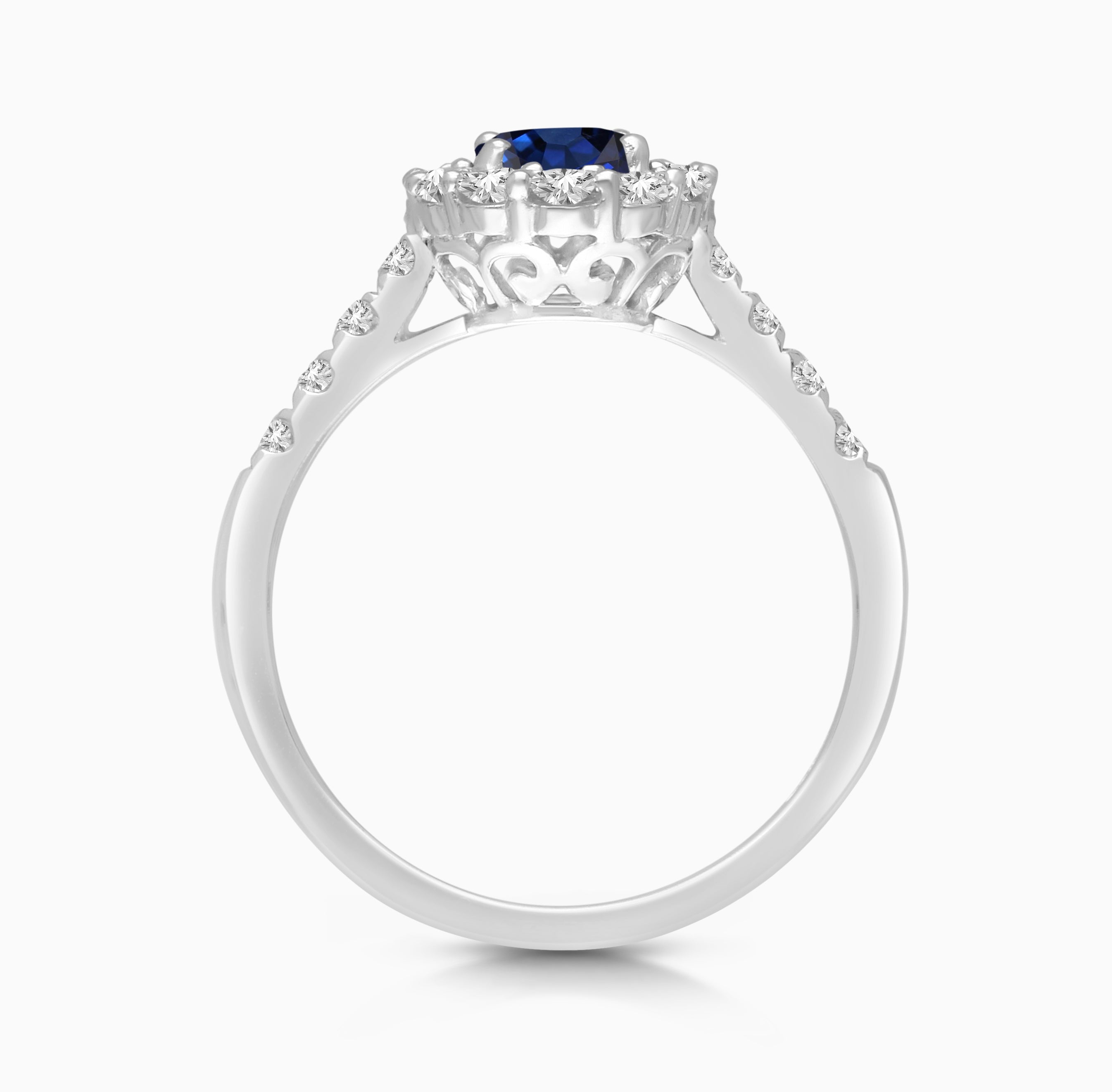 Sapphire Diamond Halo Ring