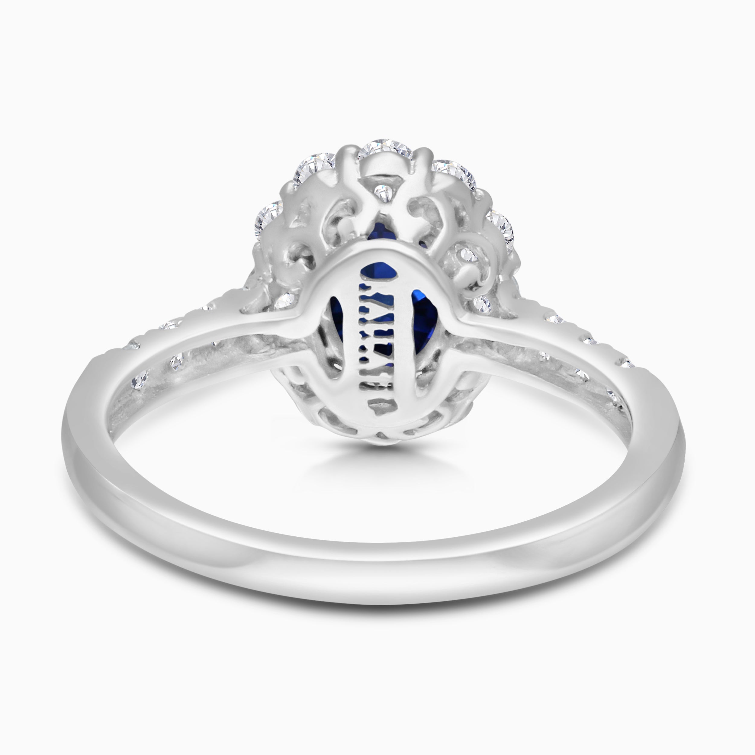 Sapphire Diamond Halo Ring