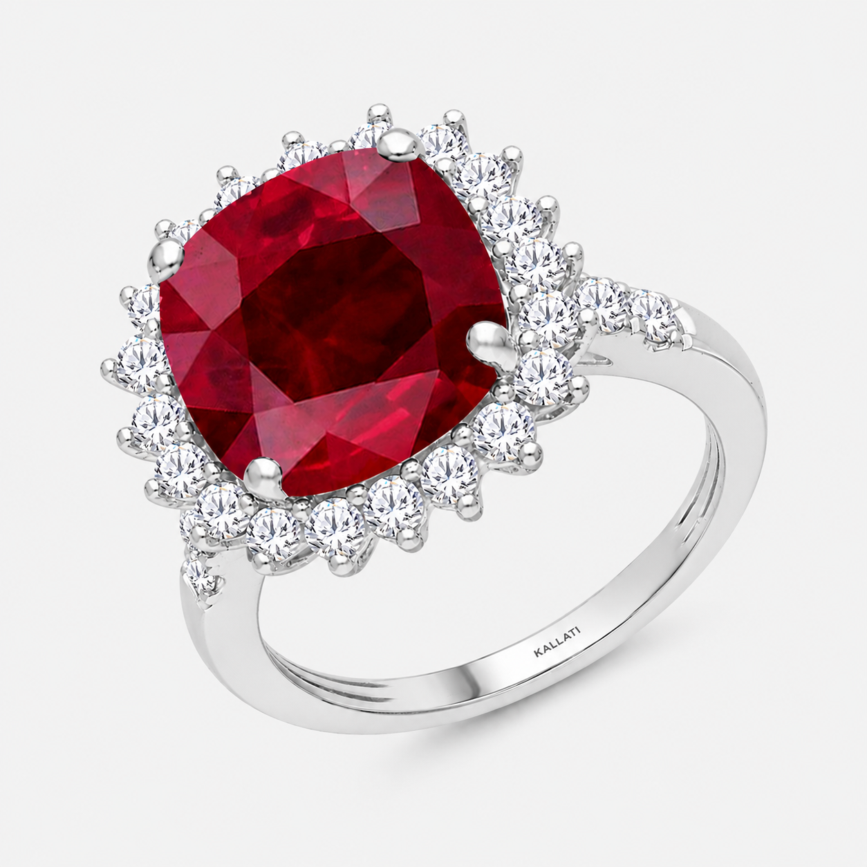 Crown Flame Ruby Ring Bespoke