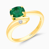 Interlocked Zambian Emerald Ring Emerald