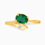 Interlocked Zambian Emerald Ring Emerald