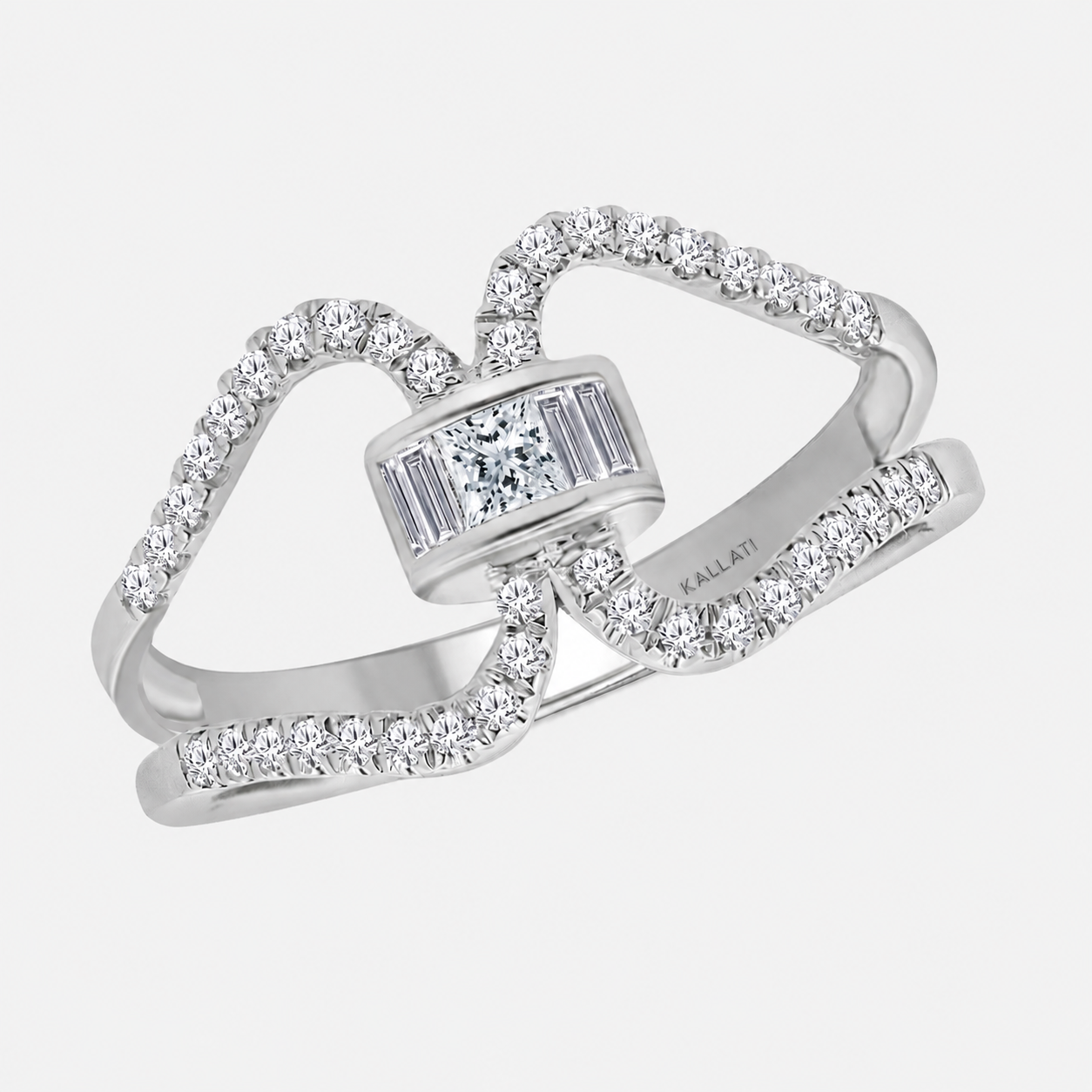 Diamond Lock Open Ring White Diamond