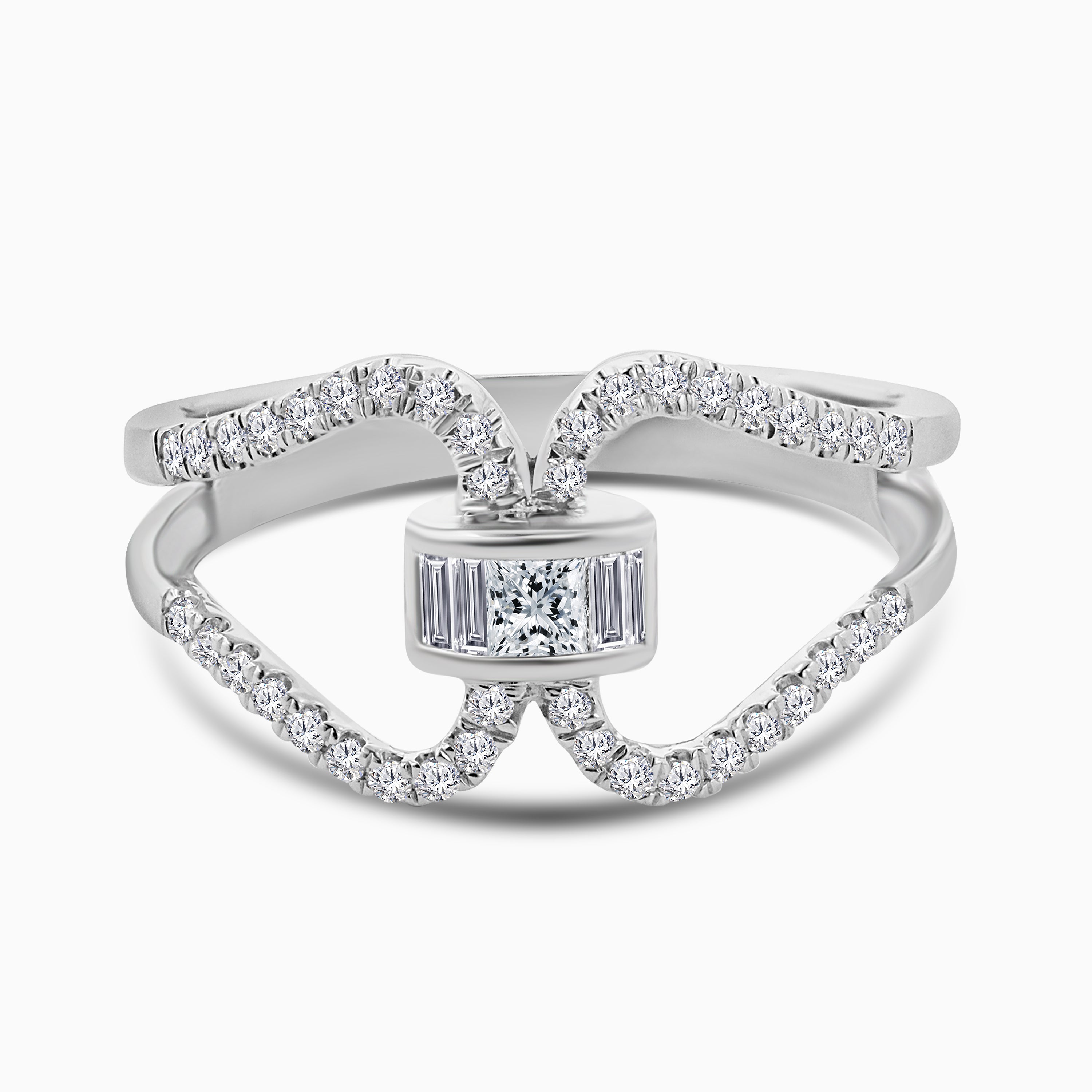 Diamond Lock Open Ring
