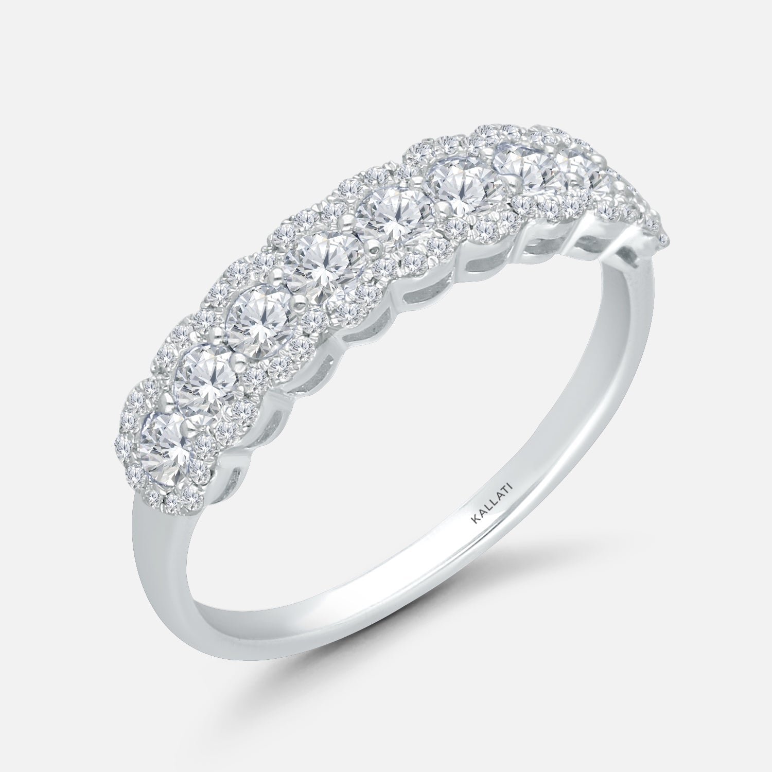Diamond Halo Eternity Band White Diamond