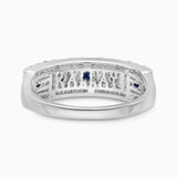 Blue Sapphire and White Diamond Band