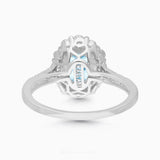 Kallati Heirloom Oval Halo Aquamarine & Diamond Engagement Ring in 14K White Gold HEIRLOOM