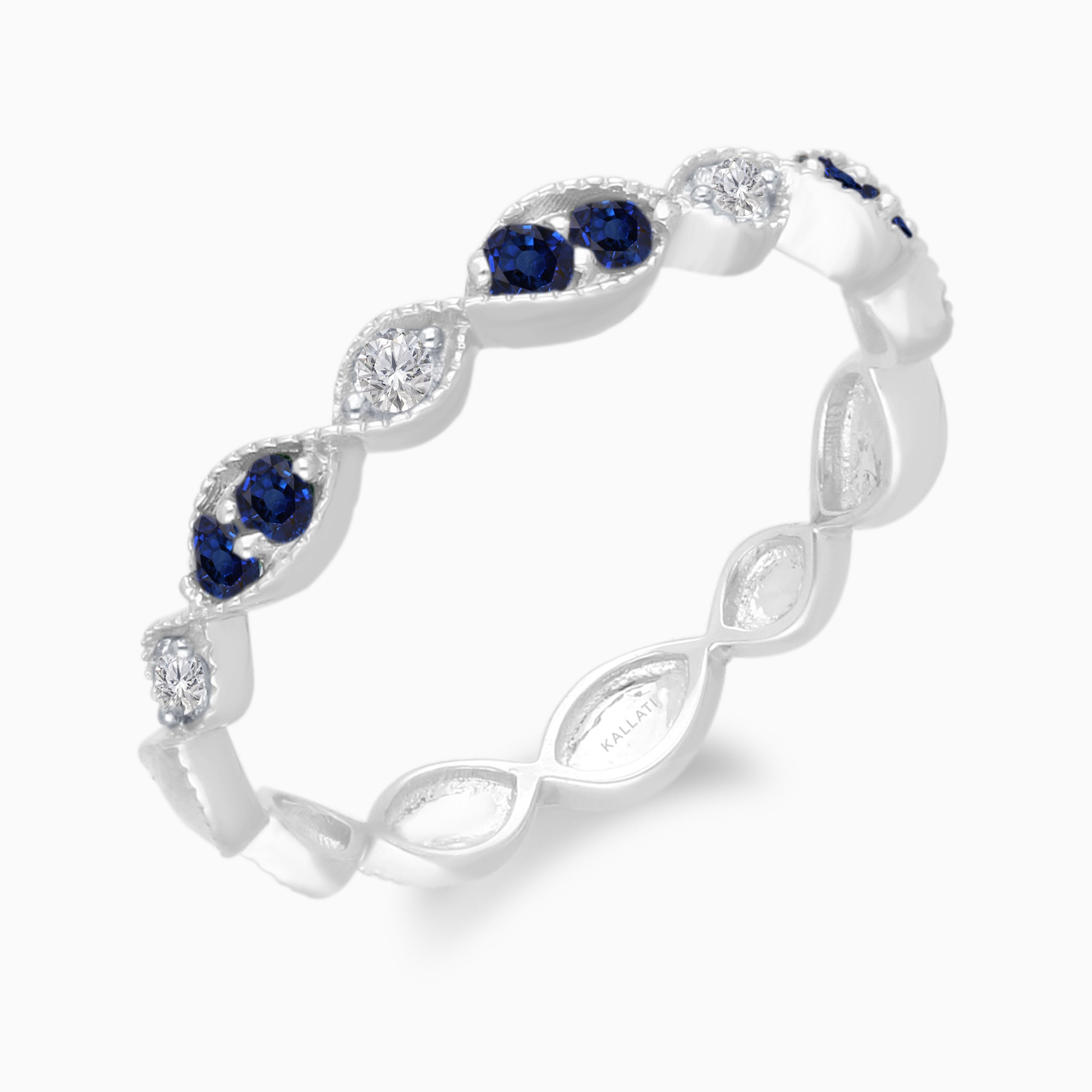 Mosaic Blue Sapphire and white diamond Ring