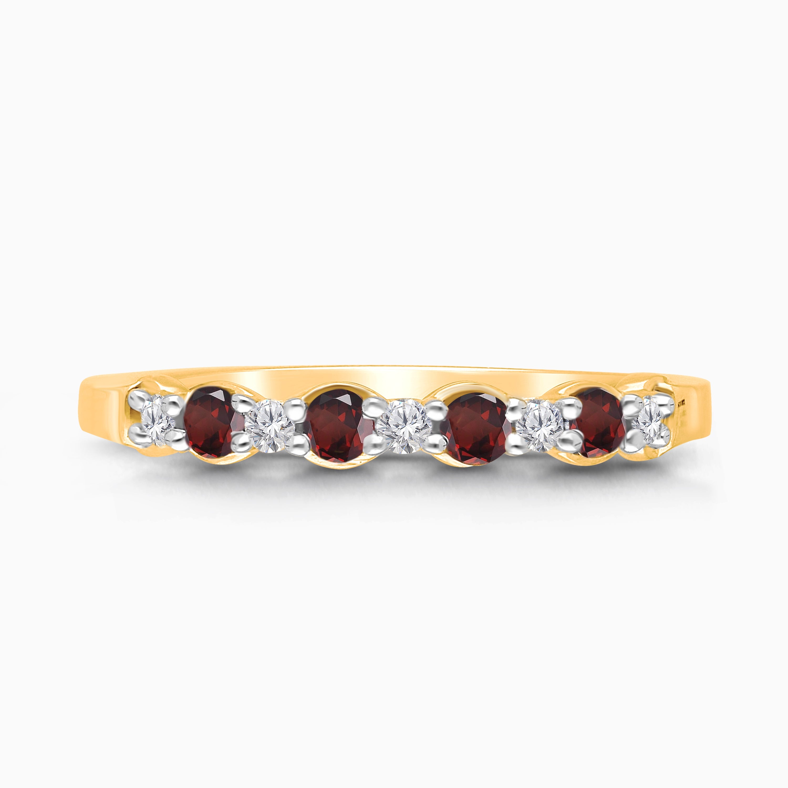Garnet & White Diamond Band Garnet