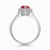Kallati Heirloom Pear Shaped Ruby & Diamond Ring in 14K White Gold HEIRLOOM
