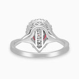 Kallati Heirloom Pear Shaped Ruby & Diamond Ring in 14K White Gold HEIRLOOM