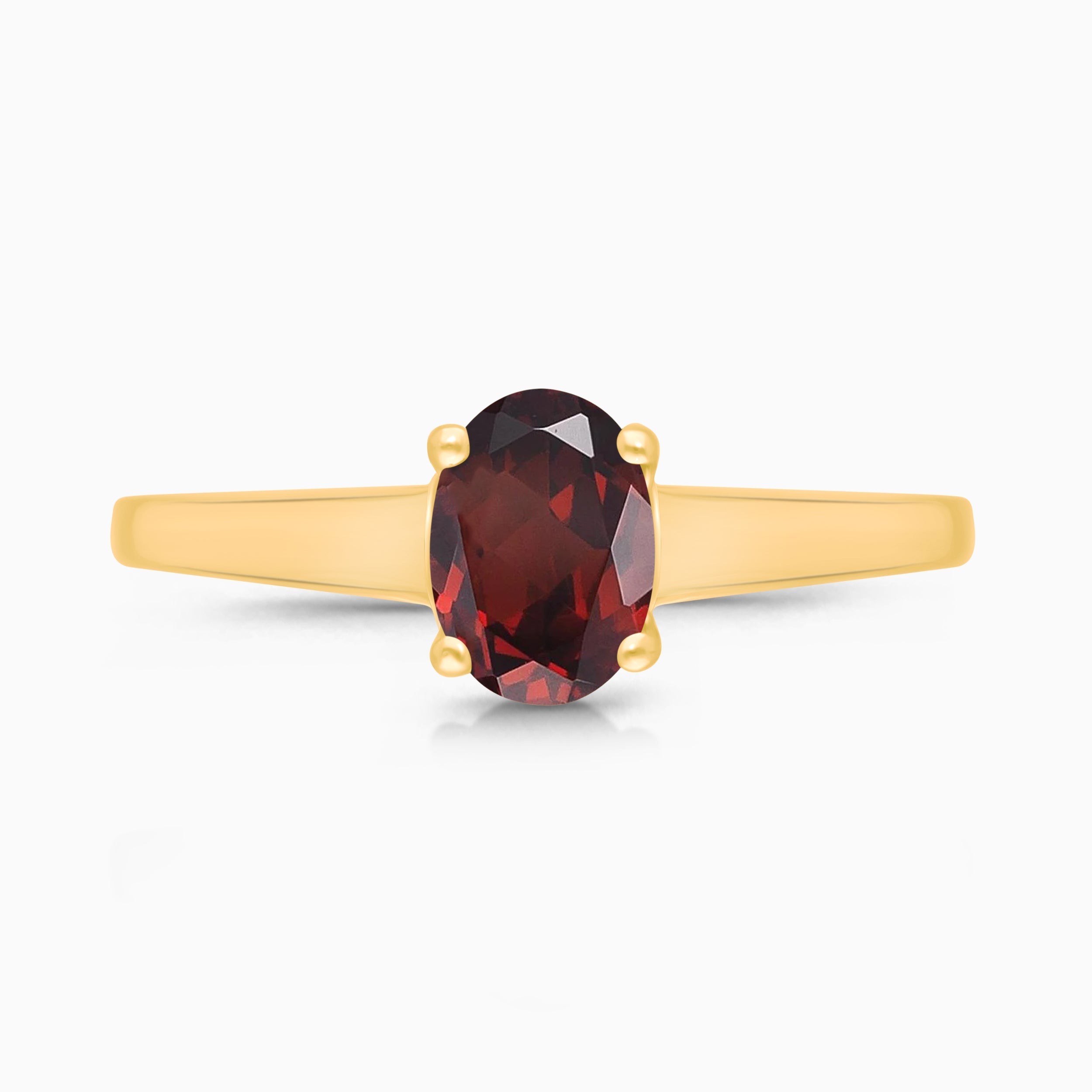 Oval Garnet Solitaire Ring Garnet