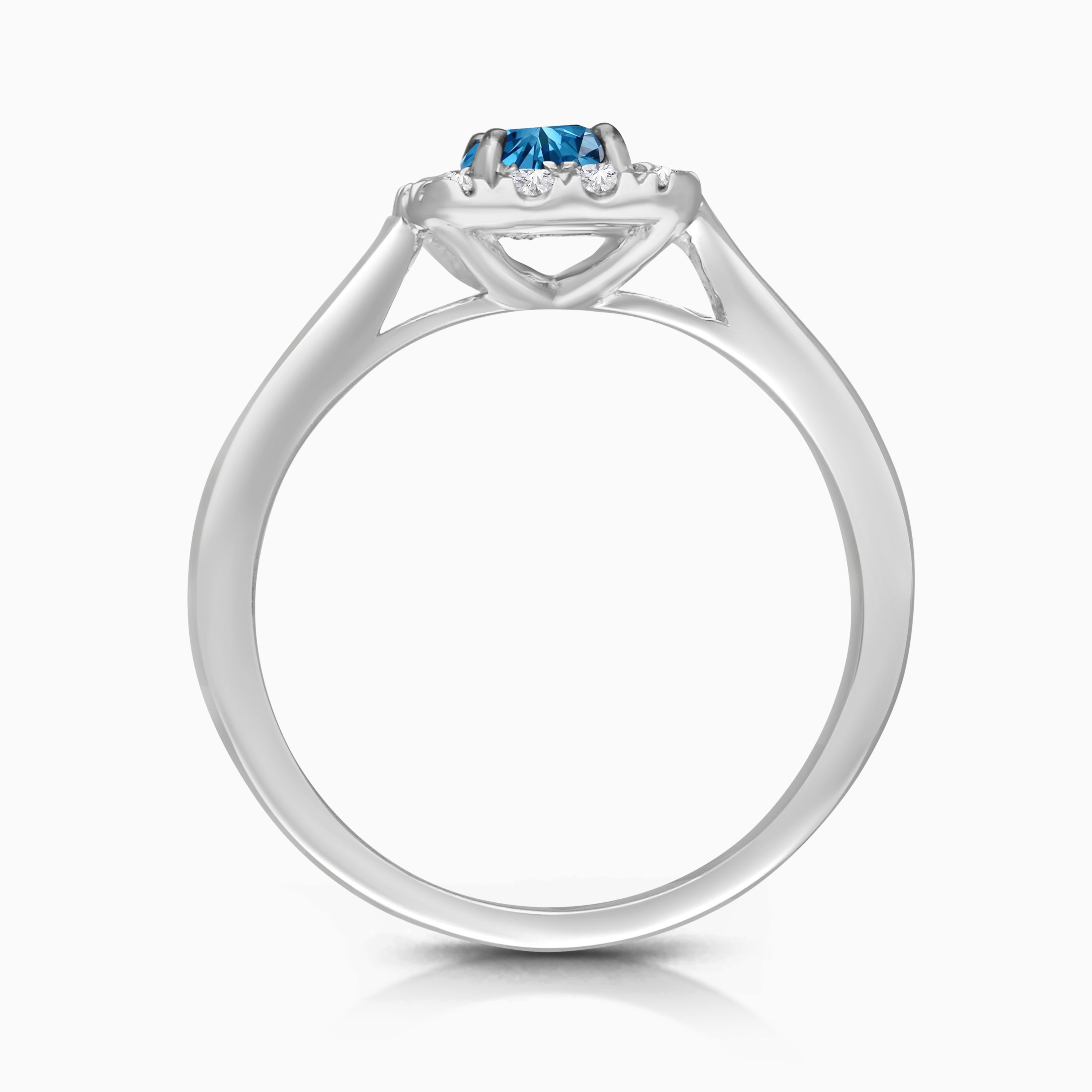 Cushioned Blue Diamond Ring