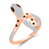 Rose Gold Coco & White Diamond Snake Ring ETERNAL