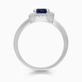 Ceylon Blue Sapphire and White Diamond Ring
