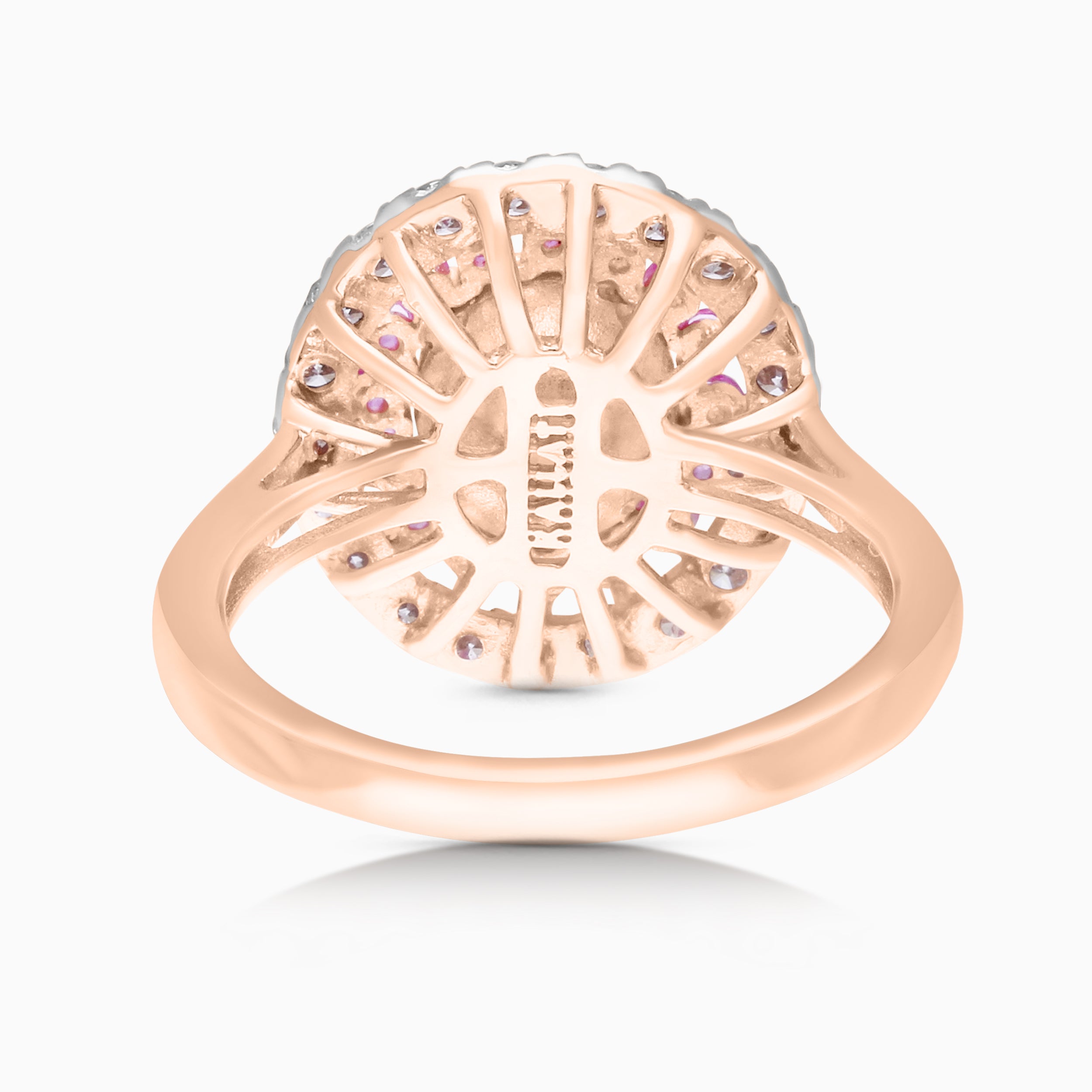 Multi Halo Pink Sapphire & Diamond Morganite Ring
