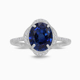 White Gold Diamond Blue Sapphire Ring