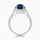 White Gold Diamond Blue Sapphire Ring