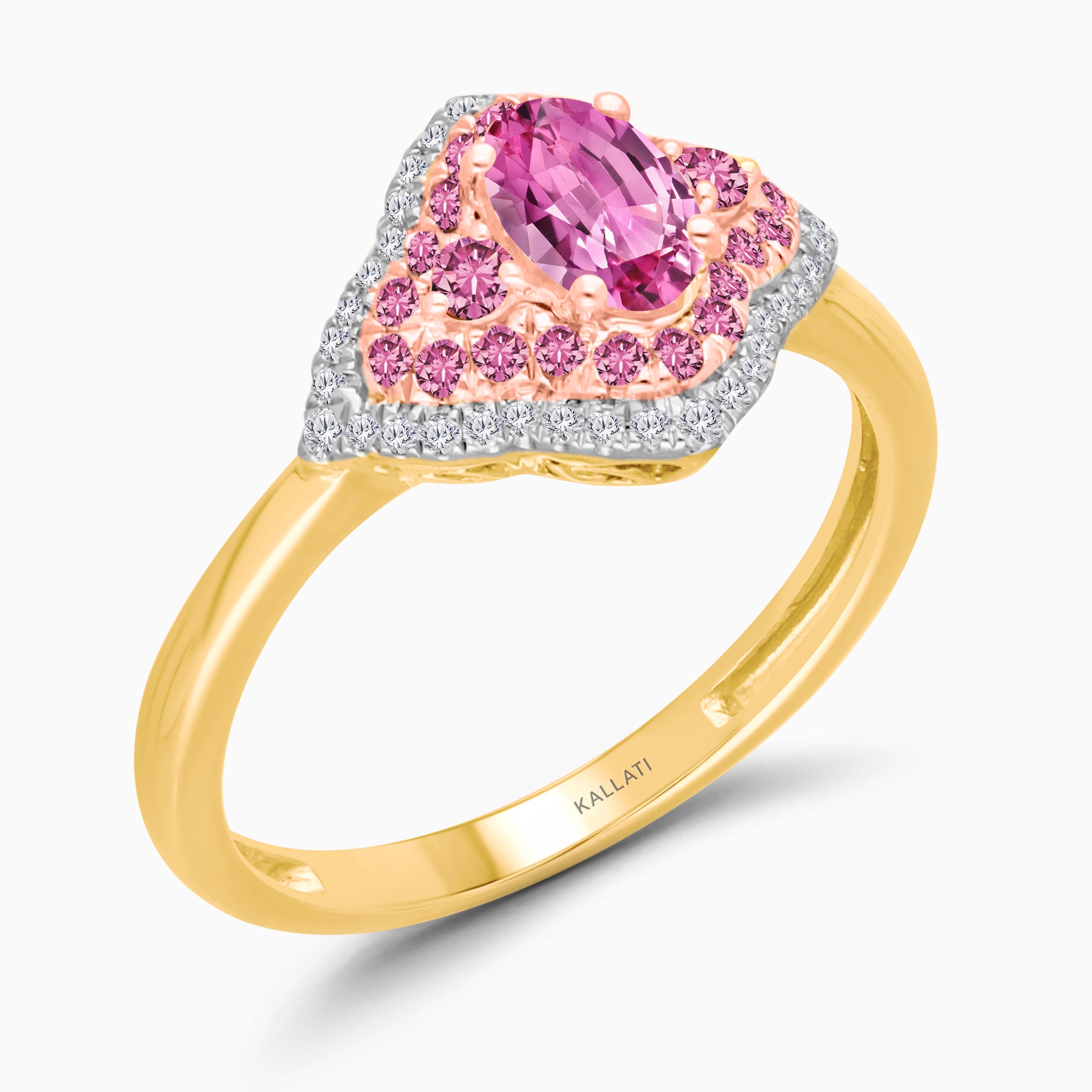 Princess Oval Pink Sapphire Ring