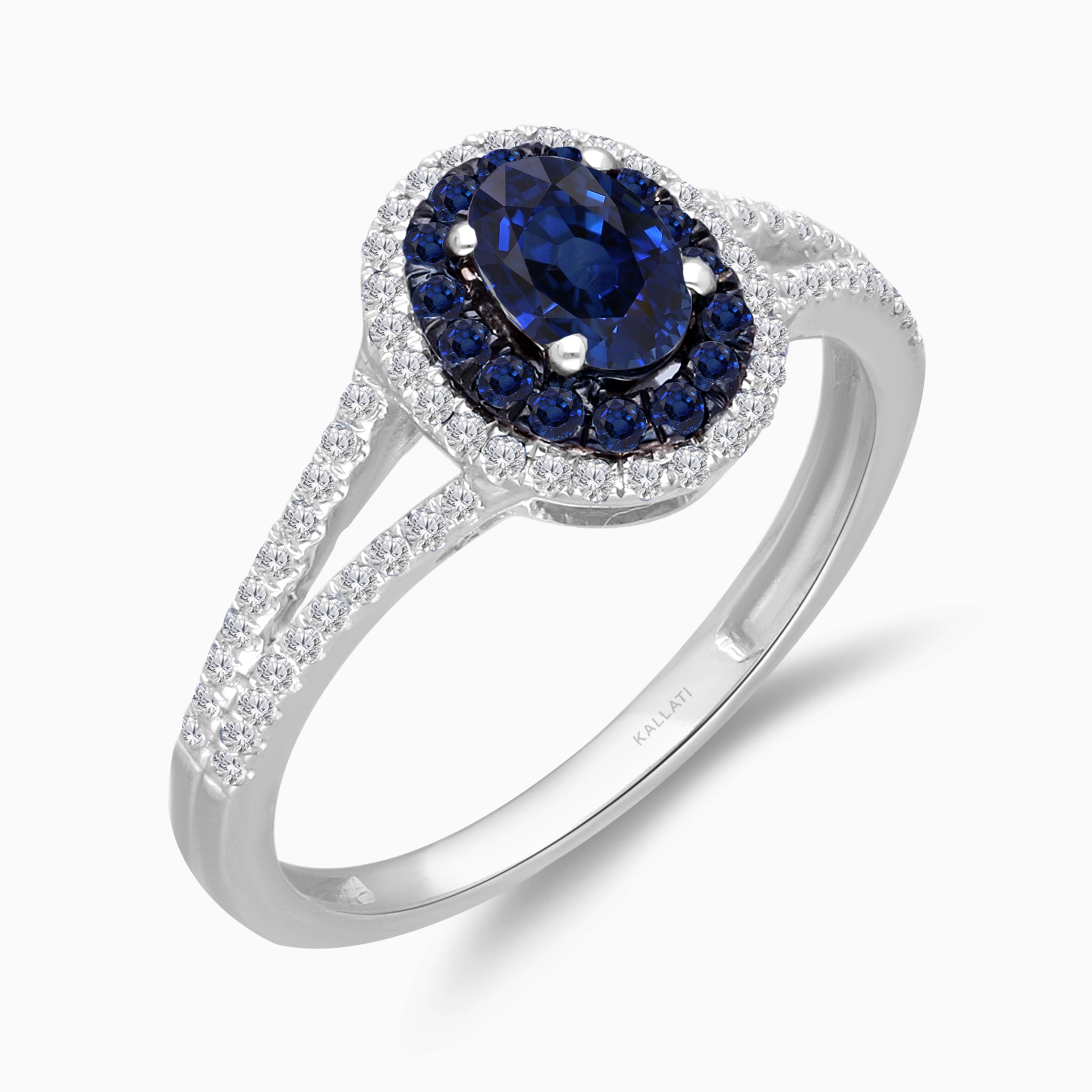 Sapphire and Diamond Oval Ring