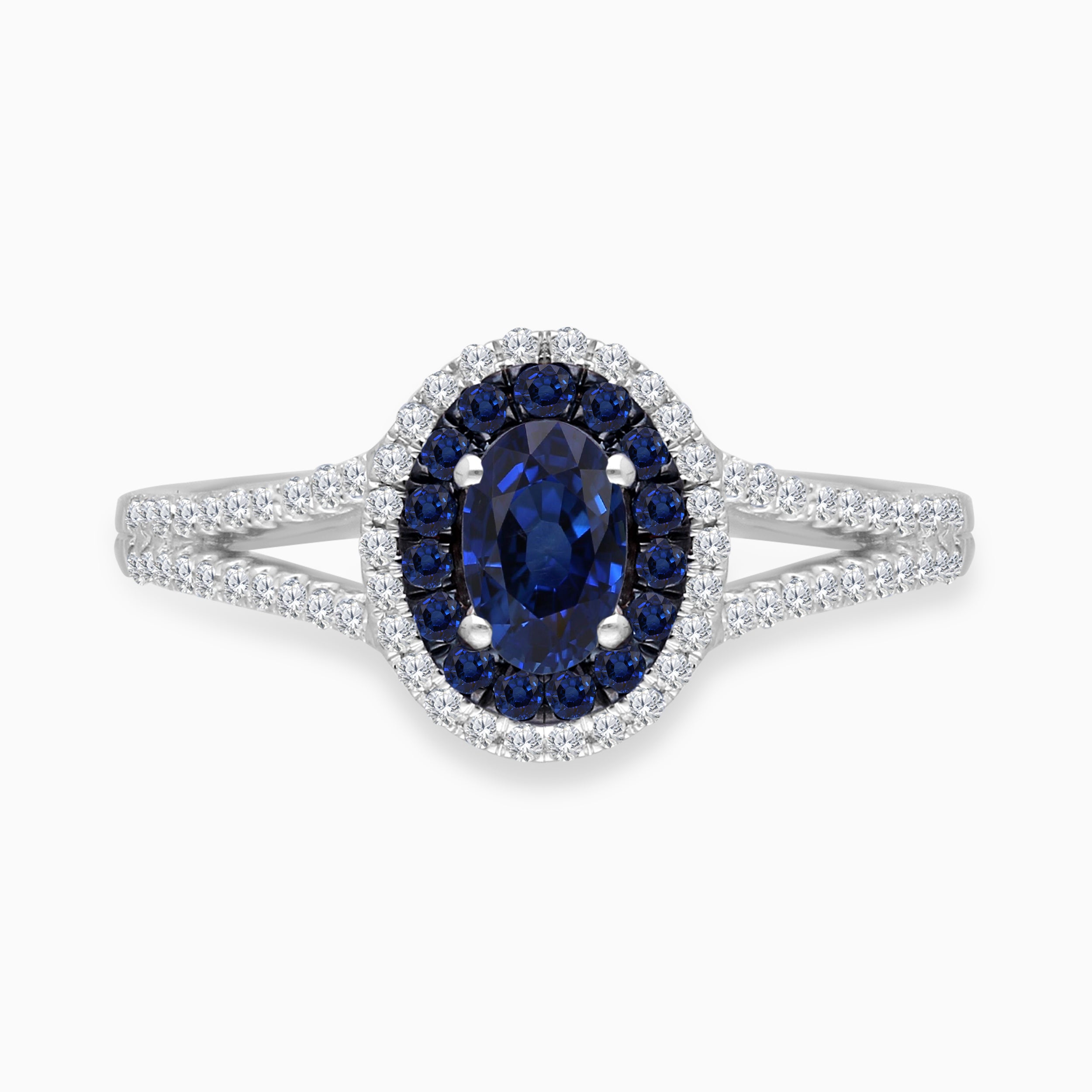 Sapphire and Diamond Oval Ring