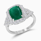 Heirloom Diamond & Emerald Ring Emerald
