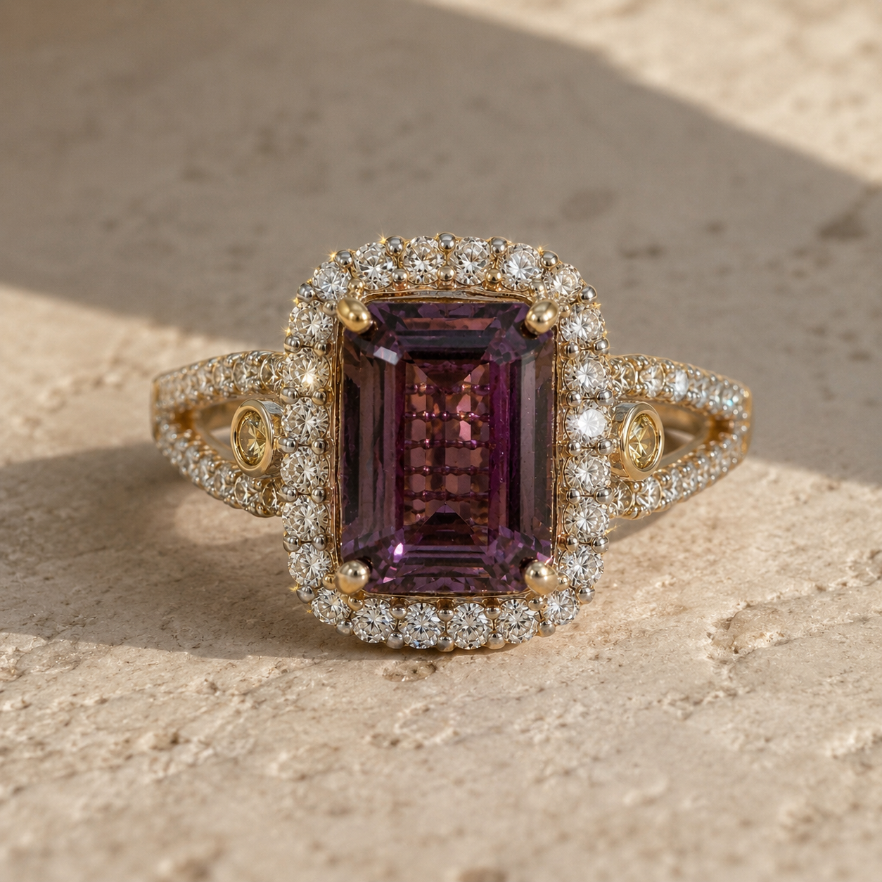 Certified Violet Non Heat Tanzanite Ring