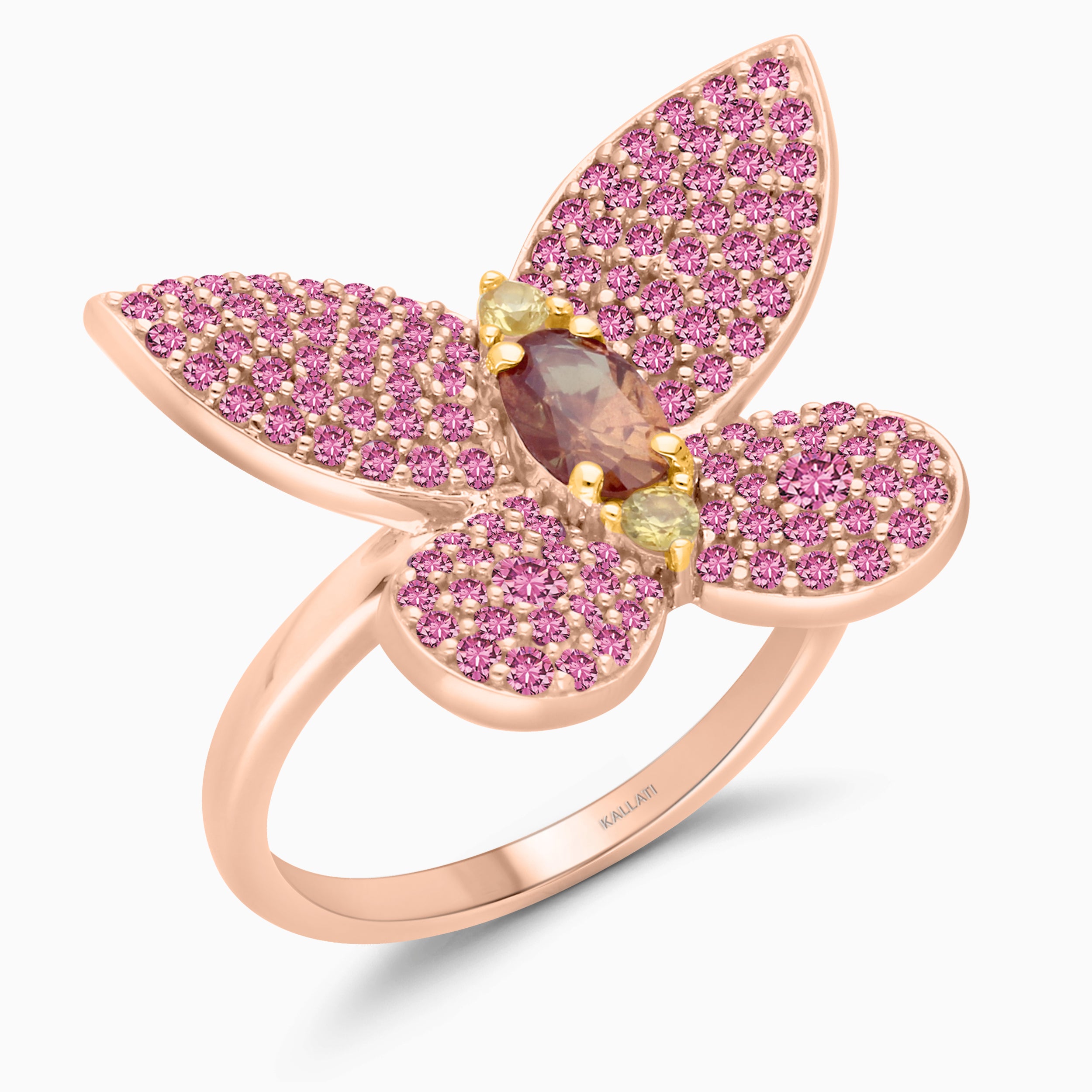 Pink Sapphire Butterfly Ring