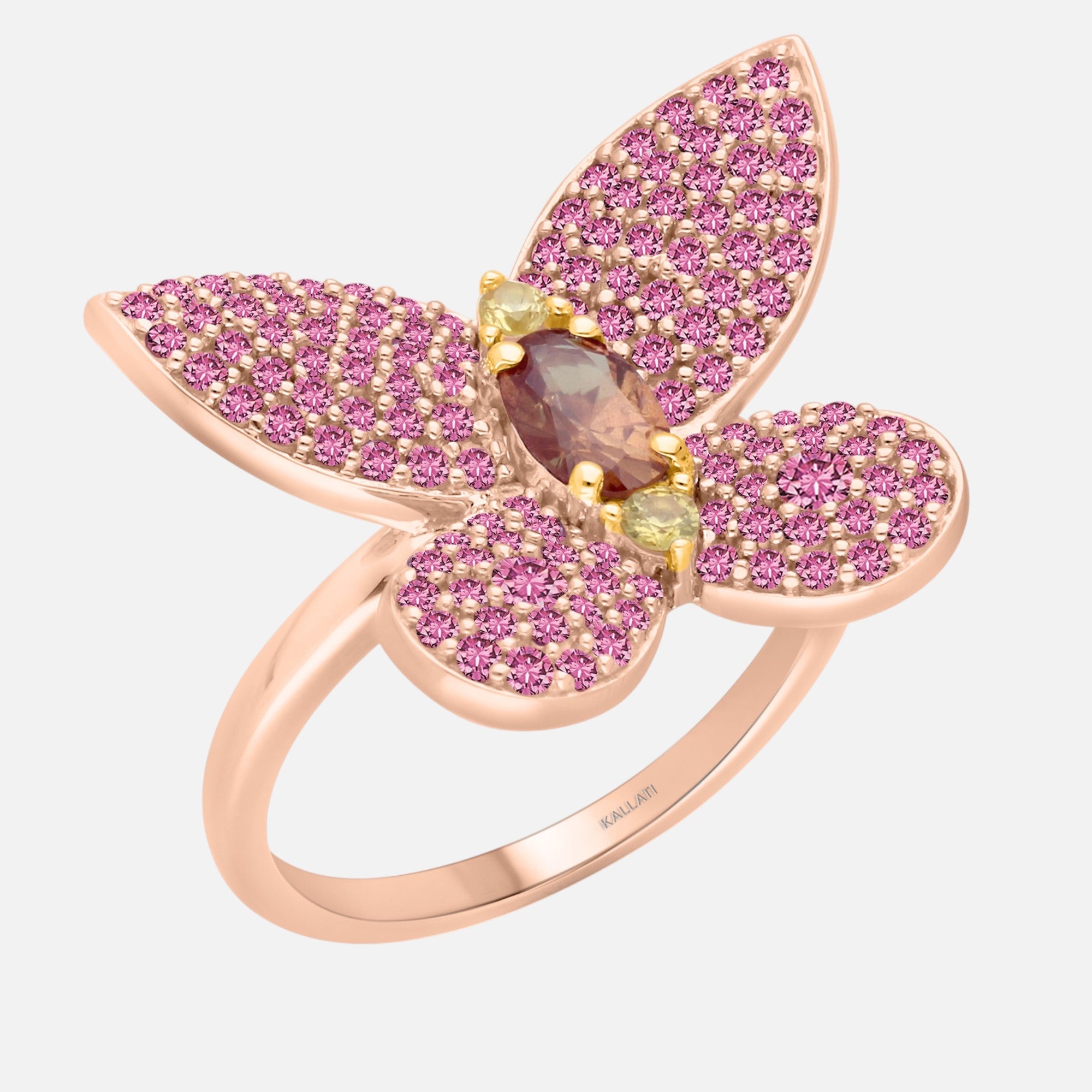 Pink Sapphire Butterfly Ring Pink Sapphire