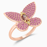 Pink Sapphire Butterfly Ring