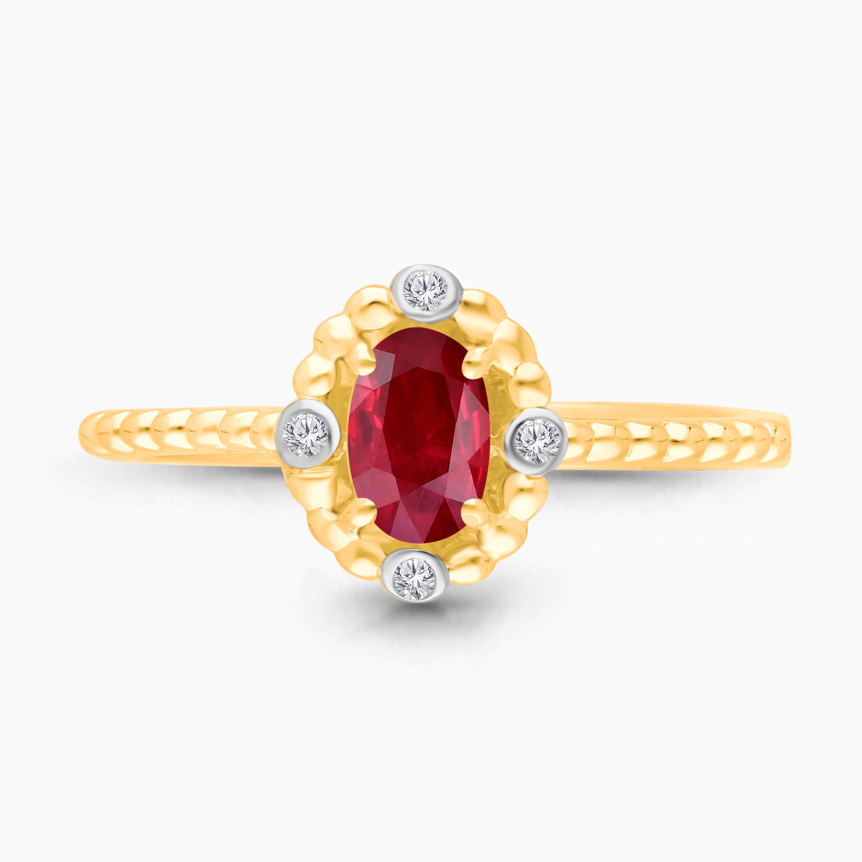 Ruby Bubble Diamond Ring