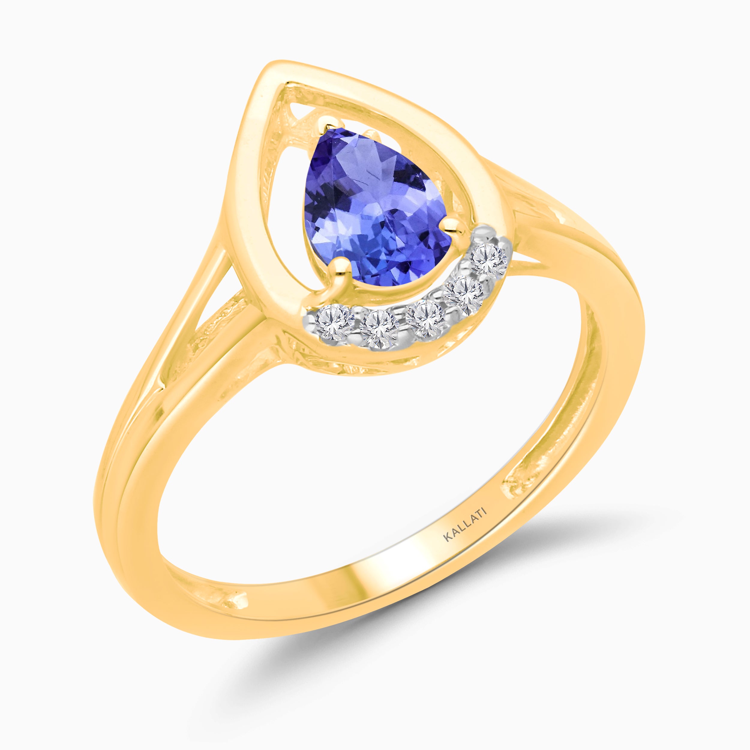 Portrait Tanzanite & Diamond Pear Ring