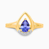 Portrait Tanzanite & Diamond Pear Ring