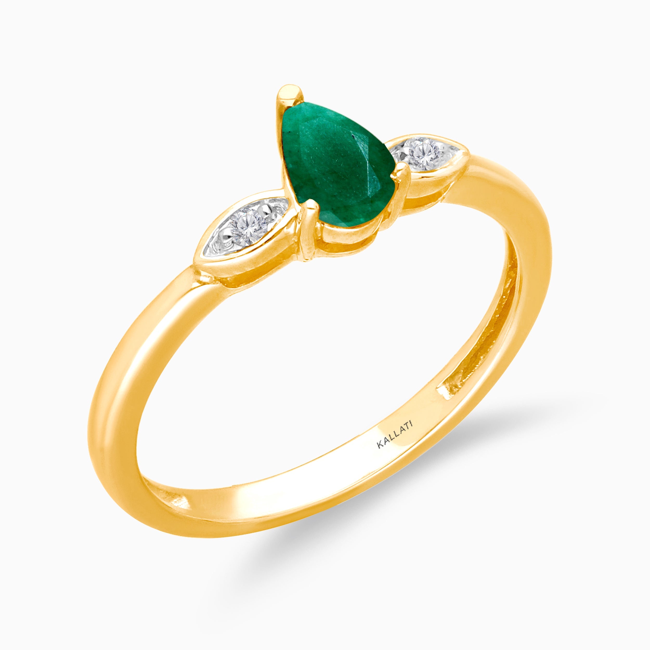 Pear Droplet Emerald Ring