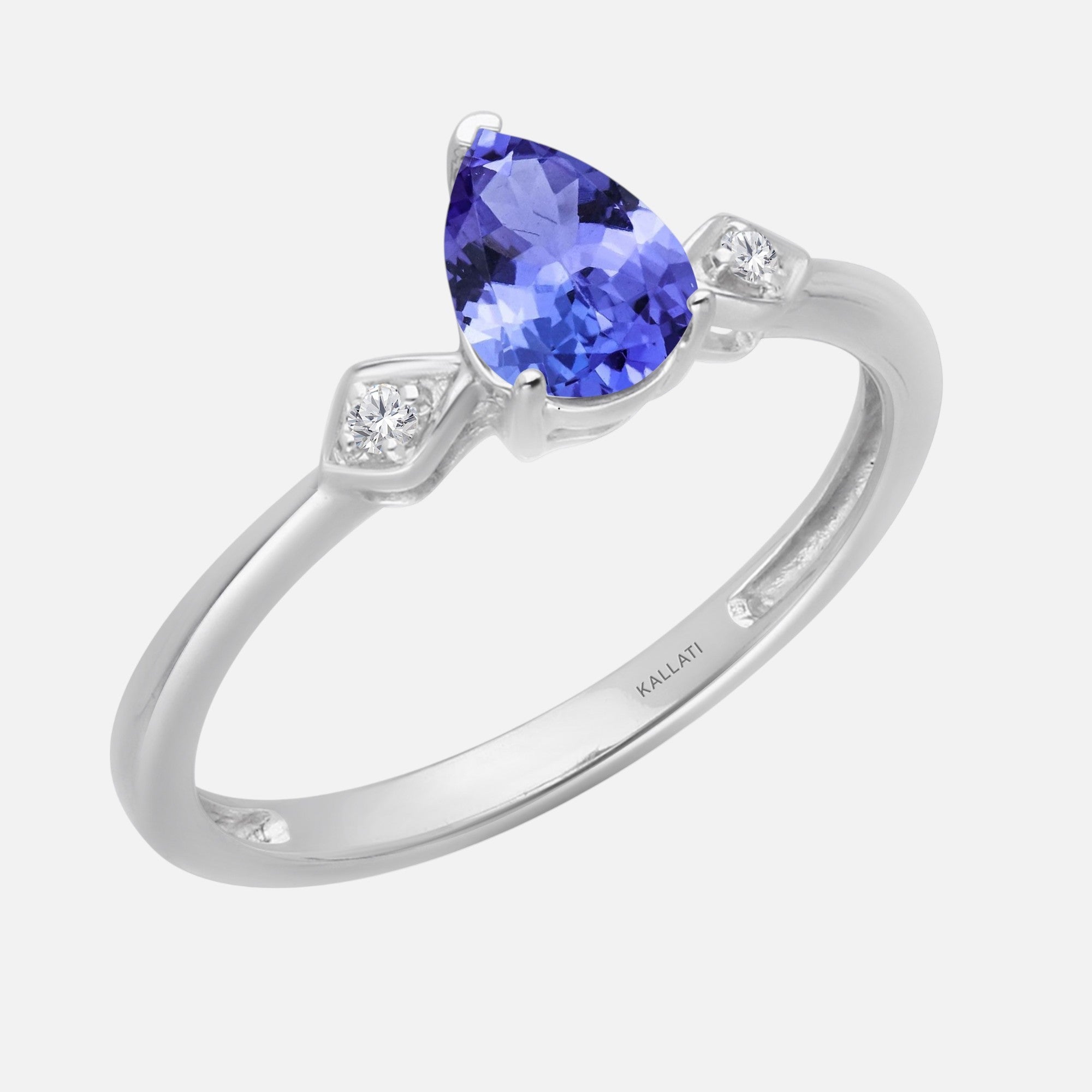 Pear Droplet Tanzanite Ring Tanzanite