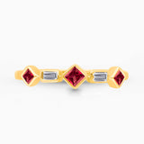 Ruby and White Diamond Tiara Ring