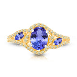 Yellow Gold Tanzanite & Fancy Diamond Renaissance Ring