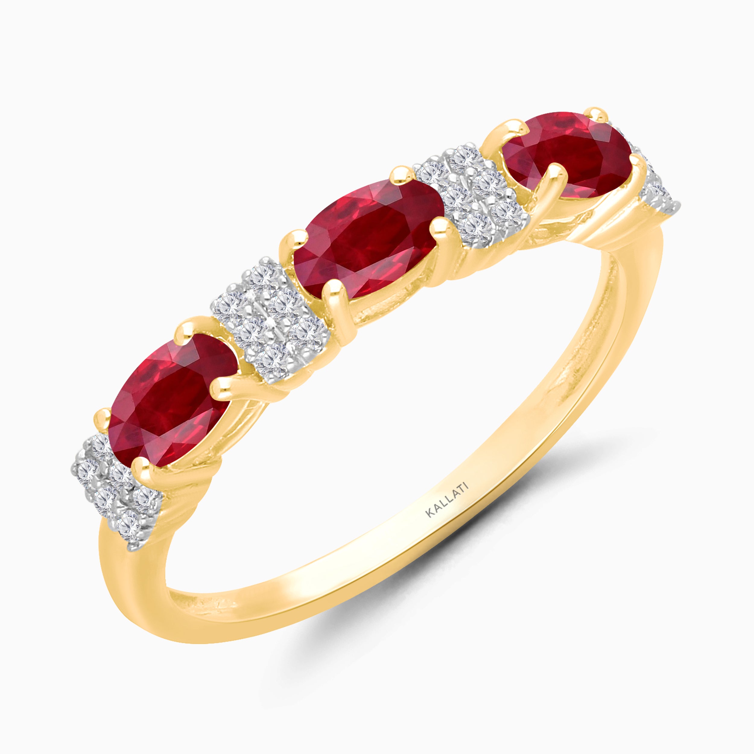 Bold Pave Diamond & Ruby Stacker