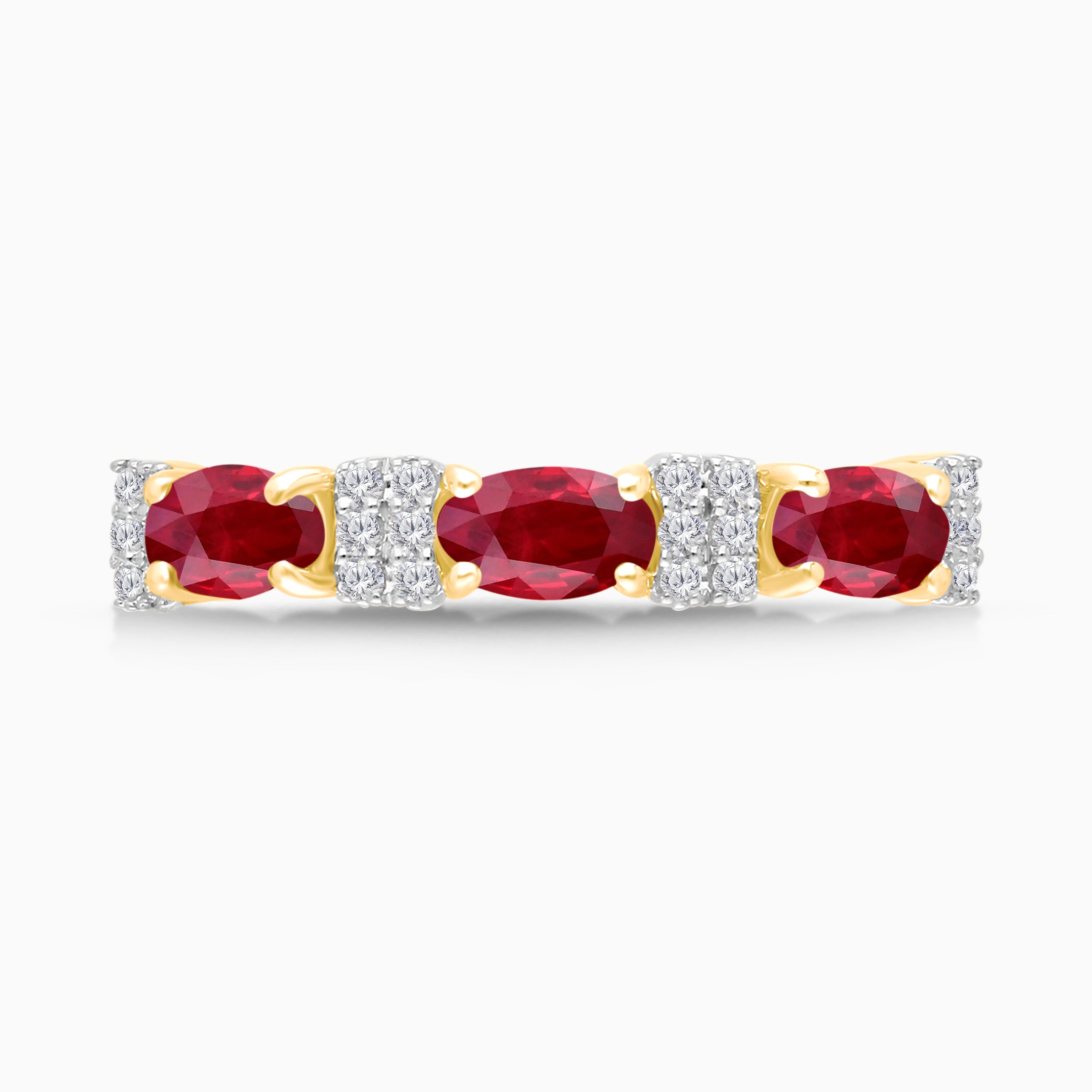 Bold Pave Diamond & Ruby Stacker