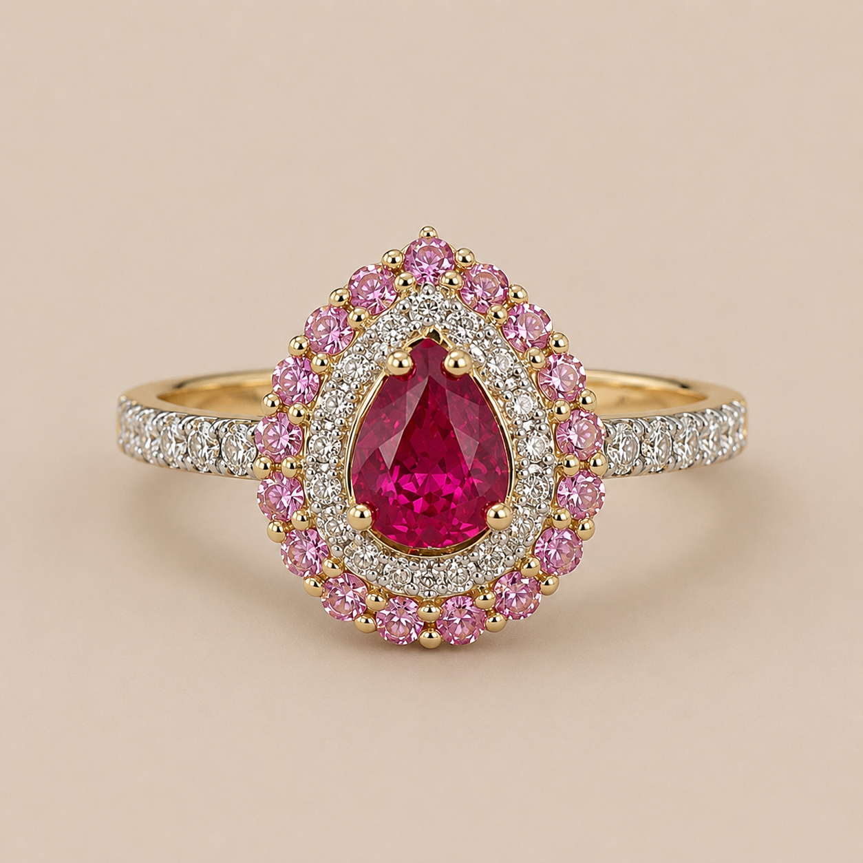 Certified Non Heat Ruby & Pink Sapphire Ring