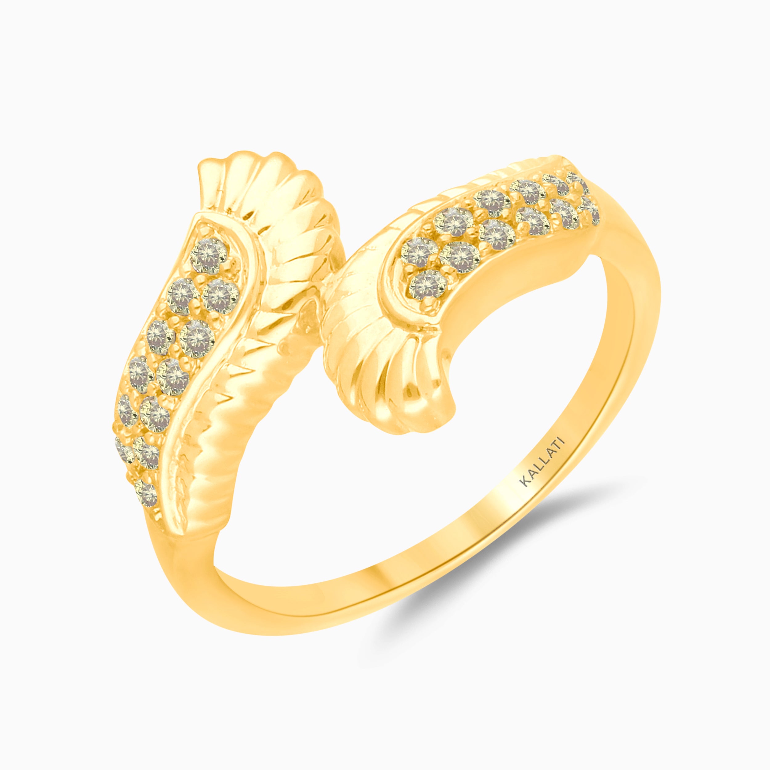 Yellow Diamond Winged Ring